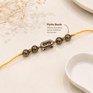 Vajra Pyrite Stone Beaded Rakhi