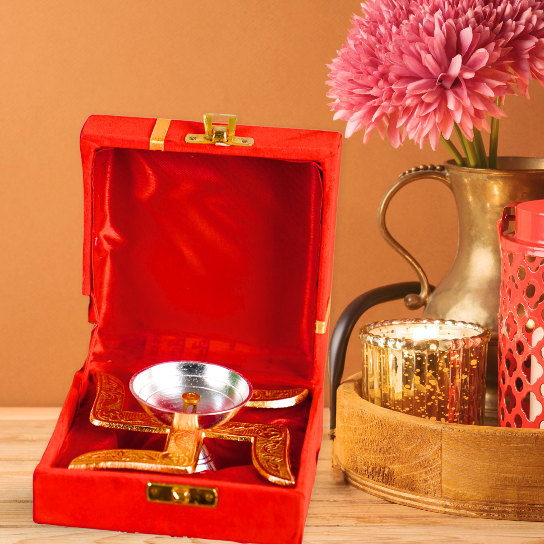 Golden Swastik Diya – Divine Symbol of Prosperity & Light