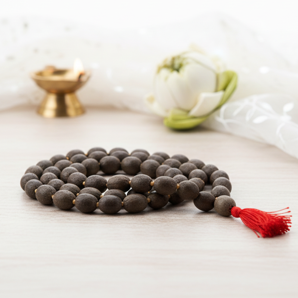 Mala Graines De Lotus Kamal Gatta Japa 108+1 Perles - Chapelet Méditation Hindu Yoga