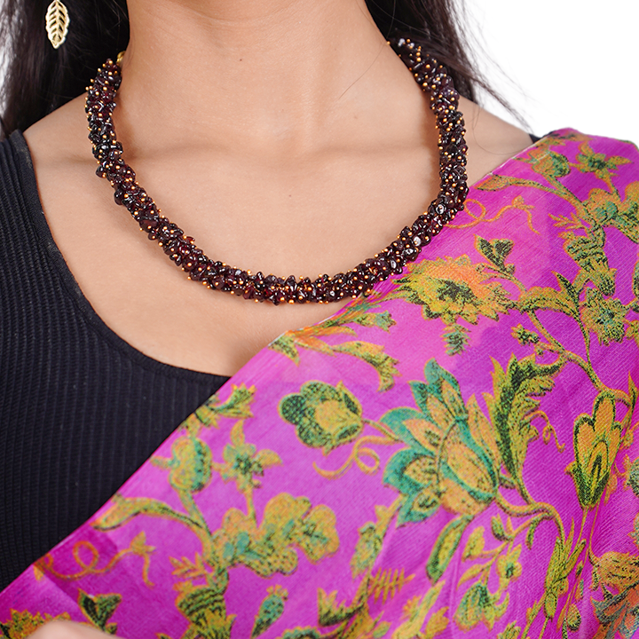 Natural Garnet Necklace with Earrings – Stone of Love, Vitality & Stability