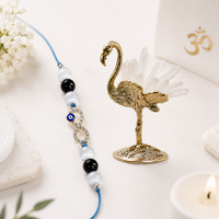 Clear Quartz Flamingo & Guardian Glow Rakhi Combo
