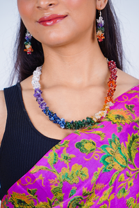 Seven Chakra Healing Necklace with Earrings – Balance, Confidence & Creativity