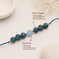 Turquoise Aura Crystal Rakhi