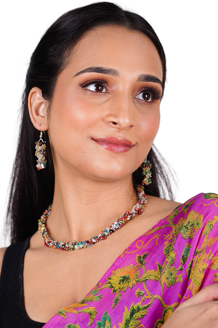 Spiritual Growth Amethyst Drop Necklace and Dangle Earrings Set