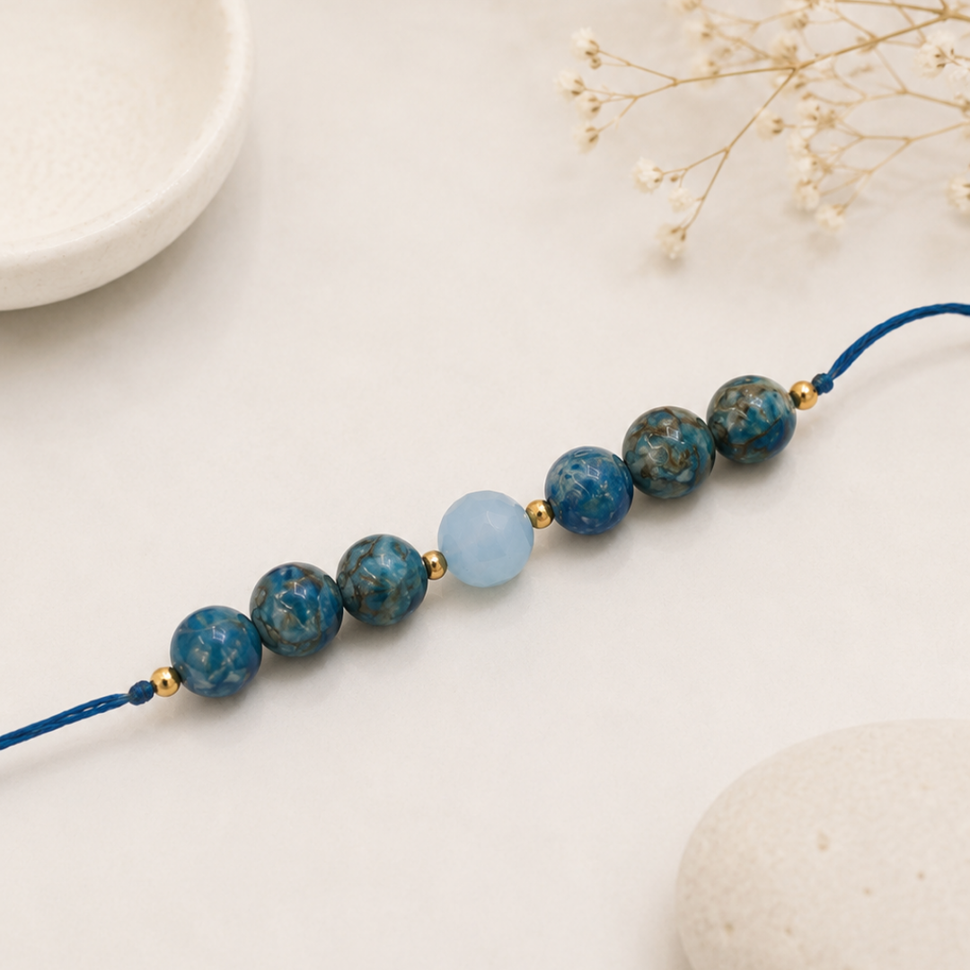 Turquoise Aura Crystal Rakhi