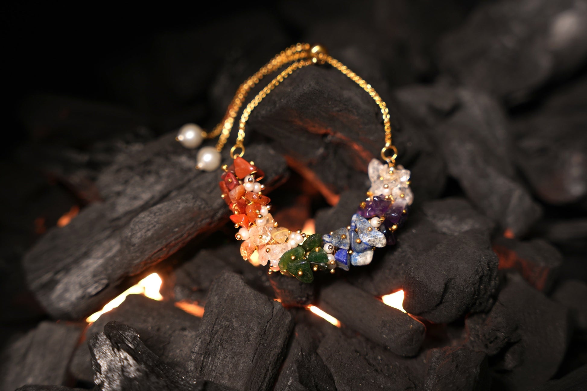 Seven Chakra Healing Necklace with Earrings – Balance, Confidence & Creativity