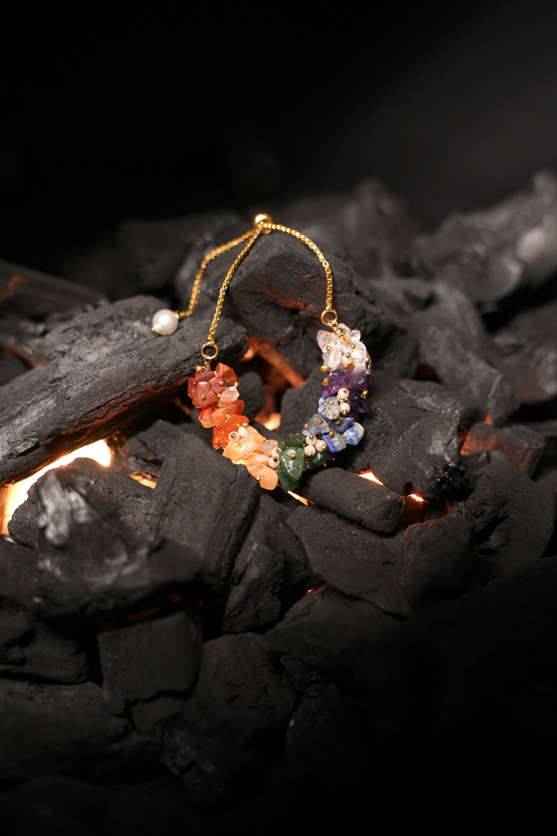 Seven Chakra Healing Necklace with Earrings – Balance, Confidence & Creativity