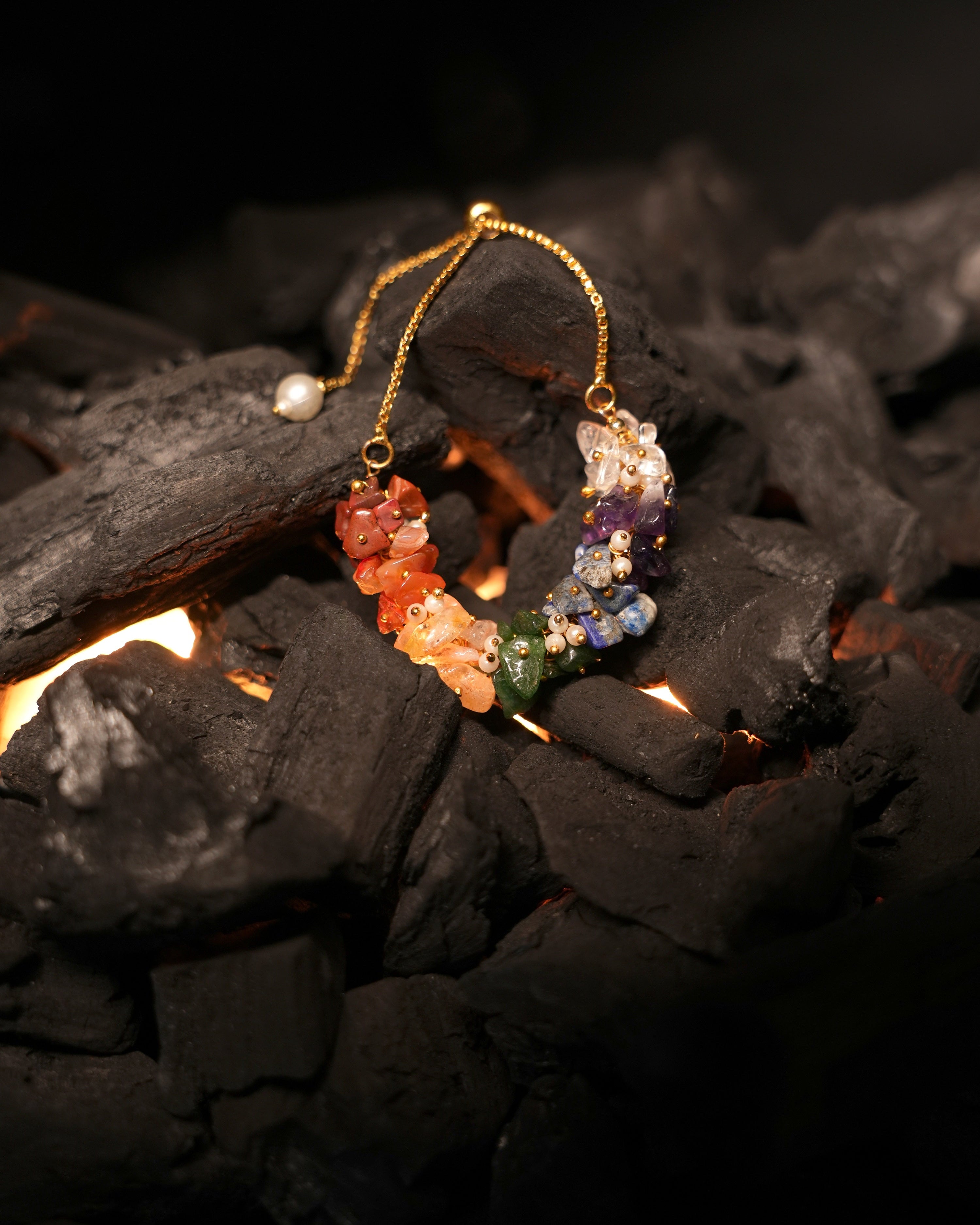 Seven Chakra Healing Necklace with Earrings – Balance, Confidence & Creativity