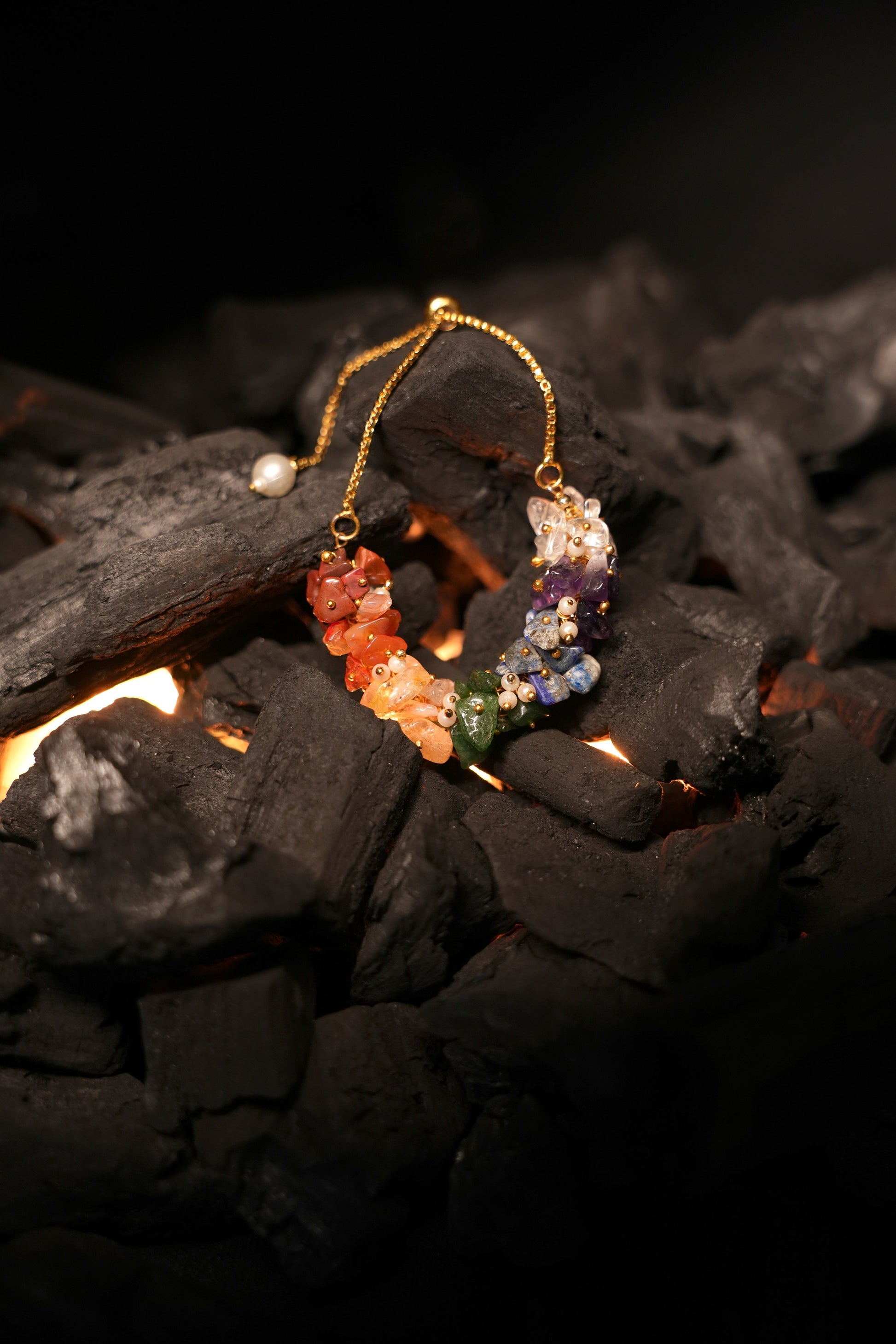 Seven Chakra Healing Necklace with Earrings – Balance, Confidence & Creativity