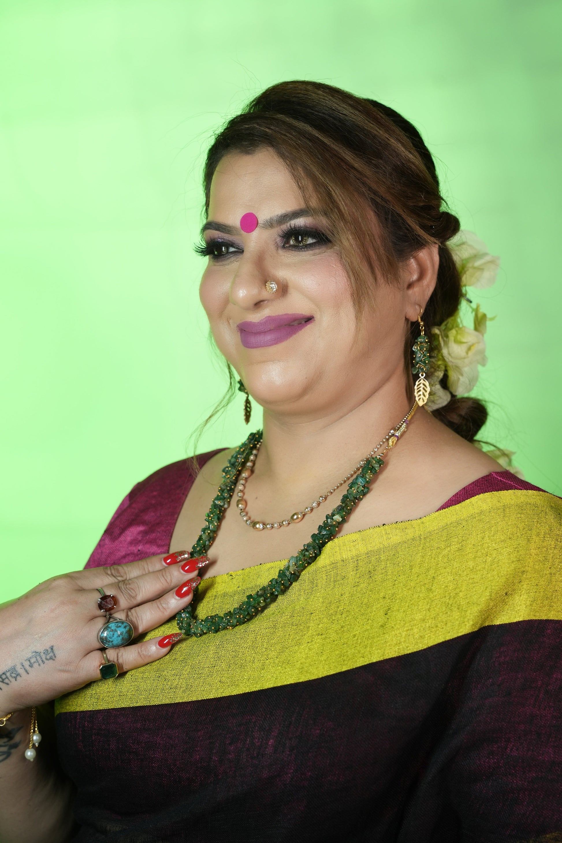 Green Aventurine Necklace with Earrings – Stone of Growth, Creativity & Opportunities