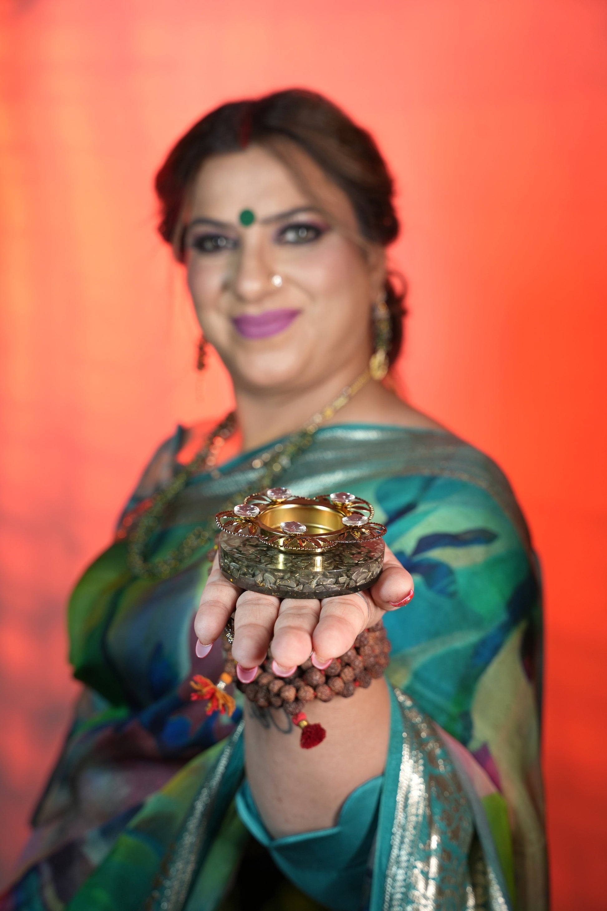 Pyrite Diya – Divine Prosperity Lamp for Wealth, Positivity & Protection