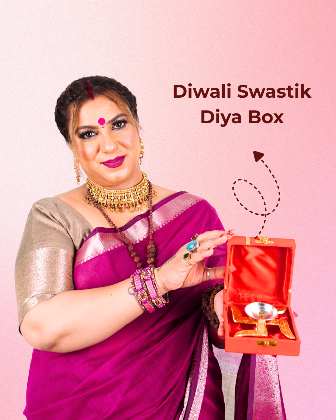 Golden Swastik Diya – Divine Symbol of Prosperity & Light